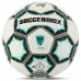 М"яч футбольний Soccermax №5, білий-бірюзовий, код: FB-8079_WT