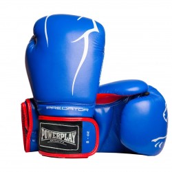 Боксерські рукавиці PowerPlay сині 8 унцій, код: PP_3018_8oz_Blue