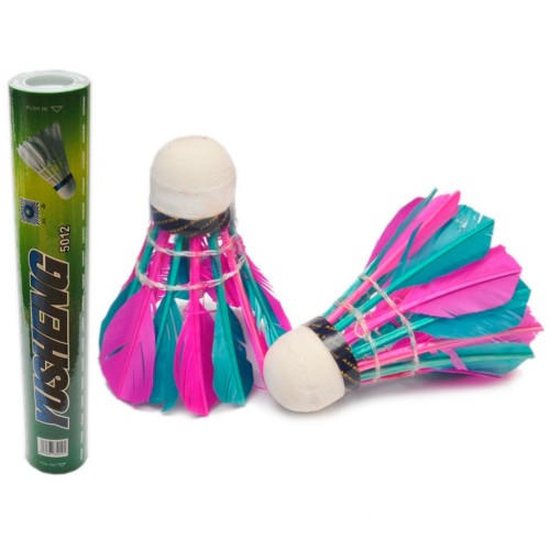 Волан пір"яний кольоровий SNS Yusheng 555, 12 штук, кольорові, код: 00503-SNS