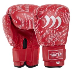 Рукавички боксерські Matsa PVC 12 унцій, червоний, код: MA-7762_12R