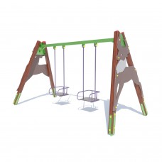 Гойдалка на дерев"яних стійках подвійна Miros 2120х3570х2120 мм, код: DIO316 Гойдалка на дерев"яних стійках подвійна Miros 2120х3570х2120 мм, код: DIO316