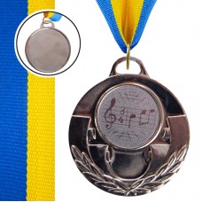 Медаль спортивна зі стрічкою PlayGame Aim Музика срібна, код: C-4846-0067_S