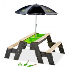 Столик пісочниця із лавками Exit Aksent, із сонцезахисною парасолькою, код:  52.05.10.45