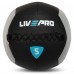 М"яч набивний медичний для кросфіту LiveUp 5кг, чорний-сірий, код: LP8100-5