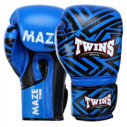 Боксерські рукавиці шкіряні Twins 12 унцій, синій, код: BO-5067_12BL