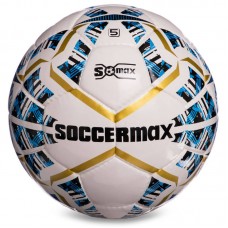 М"яч футбольний Soccermax IMS №5, білий-синій-золотий, код: FB-0004