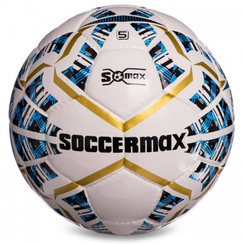 М"яч футбольний Soccermax IMS №5, білий-синій-золотий, код: FB-0004