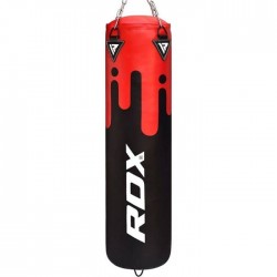 Боксерський мішок RDX Leather Black/Red 1.5 м, 45-55 кг, код: 40276
