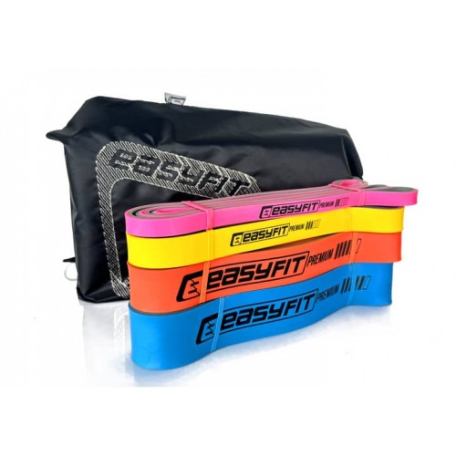 Набір двошарових резинок для підтягування EasyFit Premium 7-63 кг (4 шт), код: EF-7634s-EF Набір двошарових резинок для підтягування EasyFit Premium 7-63 кг (4 шт), код: EF-7634s-EF