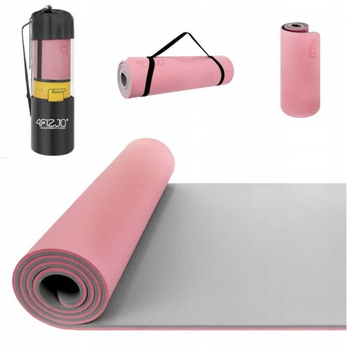 Килимок (мат) спортивний 4FIZJO TPE 180 x 60 x 1 см для йоги та фітнесу Pink/Grey, код: P-5907739311900 Килимок (мат) спортивний 4FIZJO TPE 180 x 60 x 1 см для йоги та фітнесу Pink/Grey, код: P-5907739311900