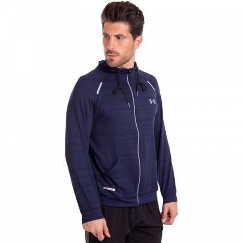 Кофта спортивна на блискавці з капюшоном Under Armour 2XL, зріст 180-185, синій, код: CO-1833_2XLBL