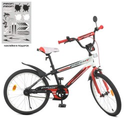 Велосипед дитячий Profi Kids Inspirer d=20, чорно-білий-червоний (мат), код: Y20325-MP