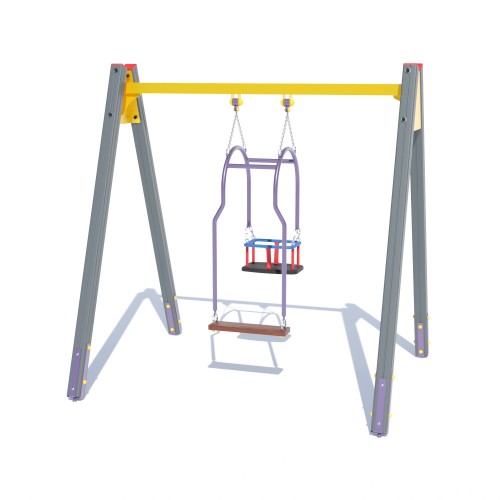 Гойдалка на дерев`яних стійках Miros “Мама та малюк” 2330х1990х2420 мм, код: LIK107 Гойдалка на дерев`яних стійках Miros “Мама та малюк” 2330х1990х2420 мм, код: LIK107