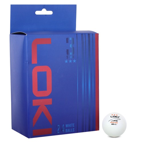 Набір м"ячів для настільного тенісу Loki 3star 24шт білий, код: LOKI-S52