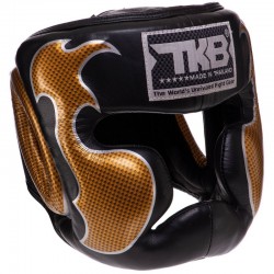 Шолом боксерський з повним захистом шкіряна Top King Empower L чорний-золотий, код: TKHGEM-01_LBK-S52