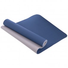 Килимок для фітнесу та йоги FitGo 6 мм синій-сірий, код: FI-3046_BLGR