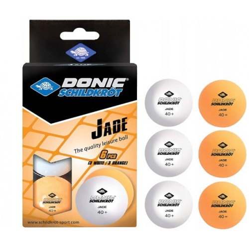 М"ячі Donic Jade Ball 40+ 6 шт White+Orange, код: 4000885085099
