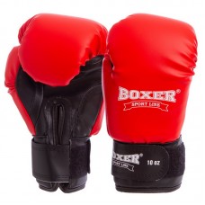 Рукавички боксерські Boxer Еліт кожвініл 14 унцій, червоний-чорний, код: 2022_14_R-S52