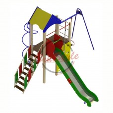 Ігровий комплекс Miros "Єнотик" на металевих стовпах, код: DIO840