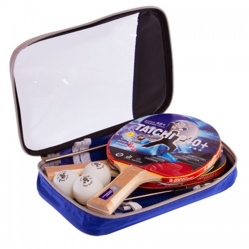 Набір для настільного тенісу Giant Dragon Taichi P40+3 2 ракетки 3 м"яча сітка чохол, код: MT-6506-S52