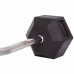 Штанга фіксована Zelart Rubber Hexagon Barbell вигнута гумова довжина-95см 30кг, код: TA-6231-30-S52