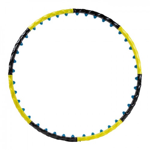 Обруч масажний розбірний FitGo 2 ряди магнітних кульок, жовто-чорний., код: 6001-WS