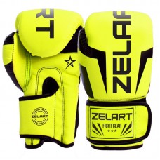 Боксерські рукавички Zelart 10 унції, лимонний, код: BO-5698_10Y