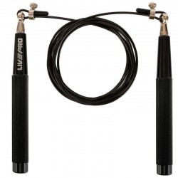 Скакалка швидкісна Кросфіт зі сталевим тросом LiveUp 3000 мм, чорний, код: LP8283_BK Скакалка швидкісна Кросфіт зі сталевим тросом LiveUp 3000 мм, чорний, код: LP8283_BK