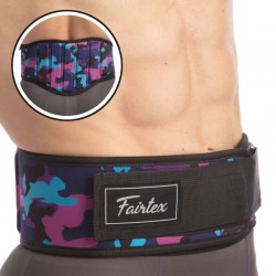 Пояс атлетичний Fairtex M чорний-фіолетовий-блакитний, код: 165551_M