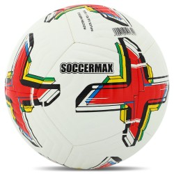 М"яч футбольний Soccermax Hybrid №5 PU білий-червоний, код: FB-4363-S52