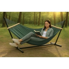Монотонний гамак з планкою WCG Wish двомісний XXL 2000х1500 мм, зелений, код: HW-08G-2-IF