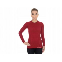Термофутболка з довгим рукавом жіноча Brubeck Active Wool XL, цегляно-червоний, код: LS12810-brick red-XL