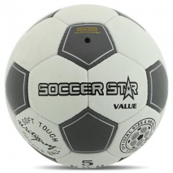 М"яч футбольний Soccer Star Soft Touch Value №5 PU, білий-сірий, код: FB-6033_GR
