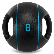 Медбол м"яч медичний дворучний з хватами LiveUp Medicine Ball 8кг, чорний, код: LP8111-8