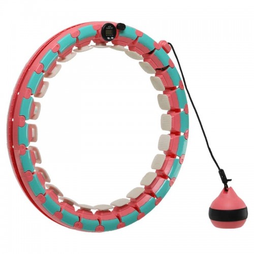 Обруч розумний масажний не розбірний Zelart Smart Weighted Hulа бірюзовий-рожевий, код: FI-9659-S52