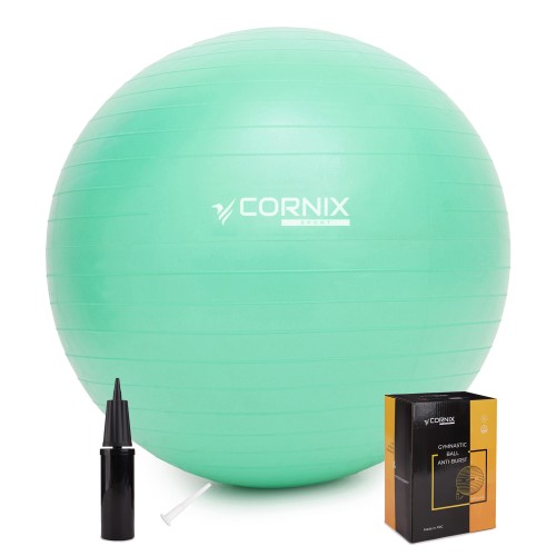 М"яч для фітнесу (фітбол) Cornix Anti-Burst 55 см, м”ятний, код: XR-0360