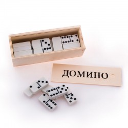 Доміно PlayGame біле у дерев"яній коробці, код: 4010D-WS