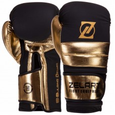 Рукавички шкіряні боксерські Zelart 8 унцій, золотий, код: VL-3083_8Y-S52