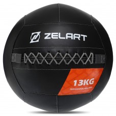 М"яч волбол для кросфіту та фітнесу Zelart Wall Ball 13кг, чорний, код: TA-7822-13-S52