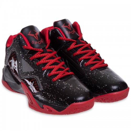 Кросівки для баскетболу Jdan розмір 40 (25см), чорний-червоний, код: OB-9902-3_40BKR