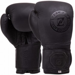 Рукавички шкіряні боксерські Zelart 10 унцій, чорний, код: VL-3074_10BK-S52