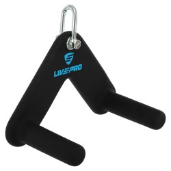 Рукоятка для тяги з вузьким хватом нековзне покриття LiveUp V-Bar 235 мм, чорний, код: LP8321 Рукоятка для тяги з вузьким хватом нековзне покриття LiveUp V-Bar 235 мм, чорний, код: LP8321