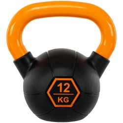 Гиря тренувальна цільна гумова LiveUp Urethane Competition Kettlebell 12кг, чорний-помаранчевий, код: UAZE5336-12