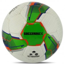 М"яч футбольний Soccermax FIFA №5, білий-зелений, код: FB-7995_G