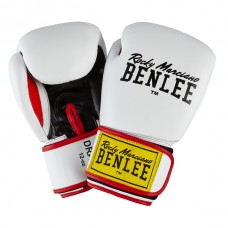 Рукавиці боксерські Benlee Draco 10oz шкіра, код: 199116 (wht/blk/red) 10oz
