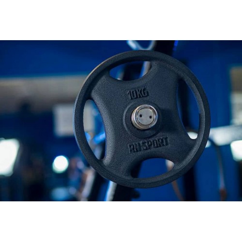 Диск олімпійський RN-Sport 10 кг під гриф Ø51мм з Quatro хватом, код: RN_quatro 10-51