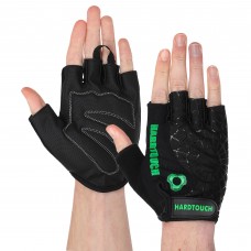 Рукавички для фітнесу та тренувань Hard Touch L, чорний-зелений, код: FG-9499_LG