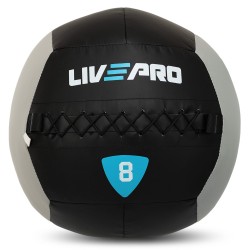 М"яч набивний медичний для кросфіту LiveUp 8кг, чорний-сірий, код: LP8100-8