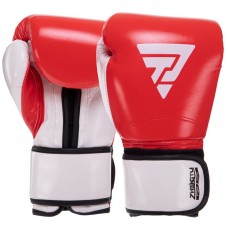 Боксерські рукавички шкіряні Zelart Zhenitu 12 унцій, червоний-білий, код: BO-3781_12R-S52