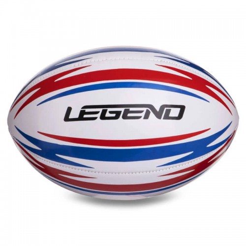 М"яч для регбі Legend №4 PVC білий-червоний-синій, код: R-3289-S52